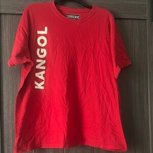 Euc Kangol Signature Black Label Collection XL Red T-Shirt Vertical Logo